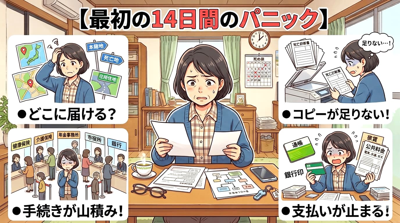 【相続 死後手続きの最初14日間のパニック】